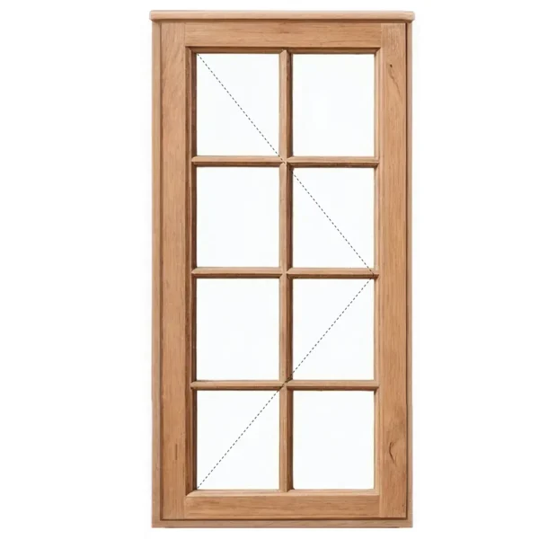 cottage pane wood window frame 550x1200