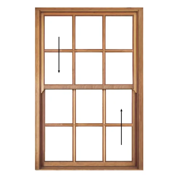 Cottage Pane Wooden Sliding Sash Window 1200 x 1800