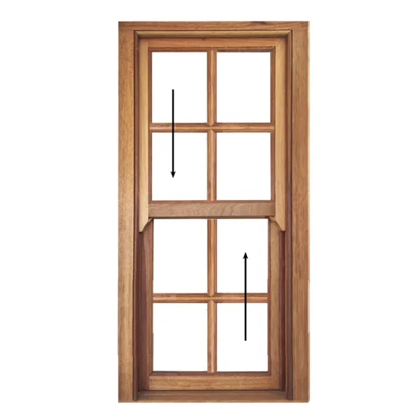 Cottage Pane Wooden Sliding Sash Window 600 x 1200