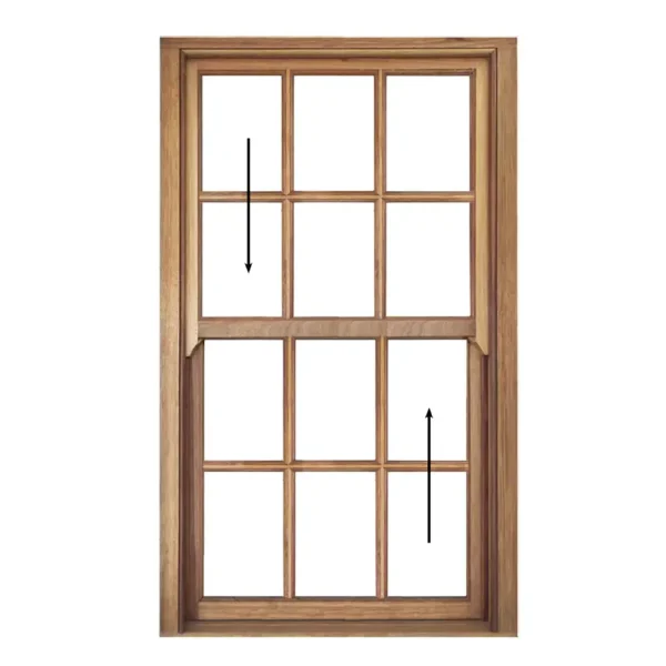 Cottage Pane Wooden Sliding Sash Window 900 x 1500