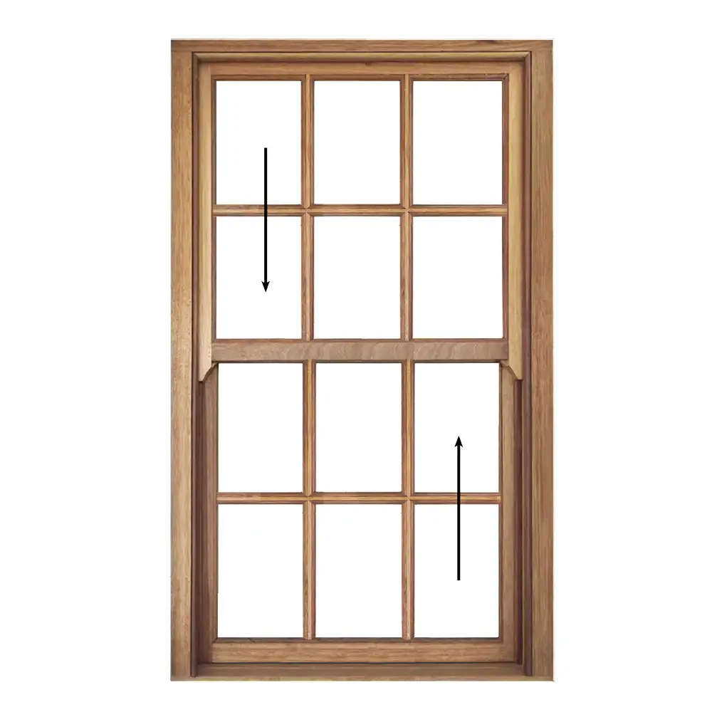 Cottage Pane Wooden Sliding Sash Window 900 x 1500