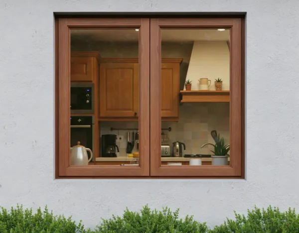 meranti wood window full pane glass side hung 1056x1200
