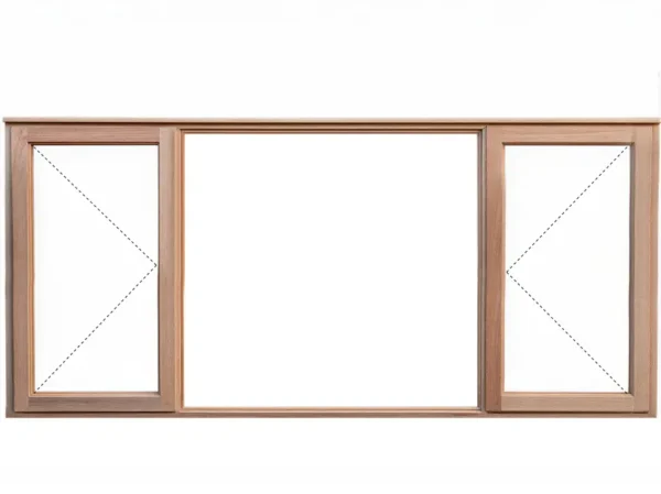 wooden meranti window side hung full pane 2068x1200