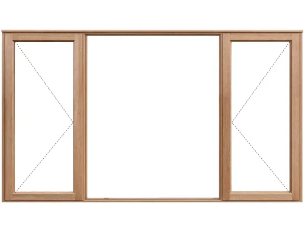 window frame in meranti - side hung full glass panel 2065x1500