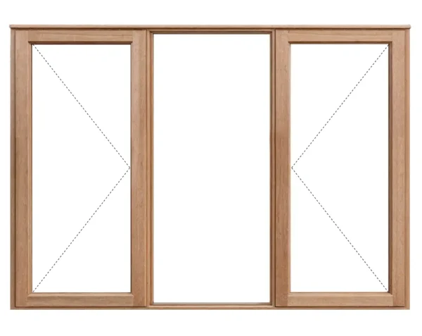 wood meranti frame 1562x1500 side hung one pane glass