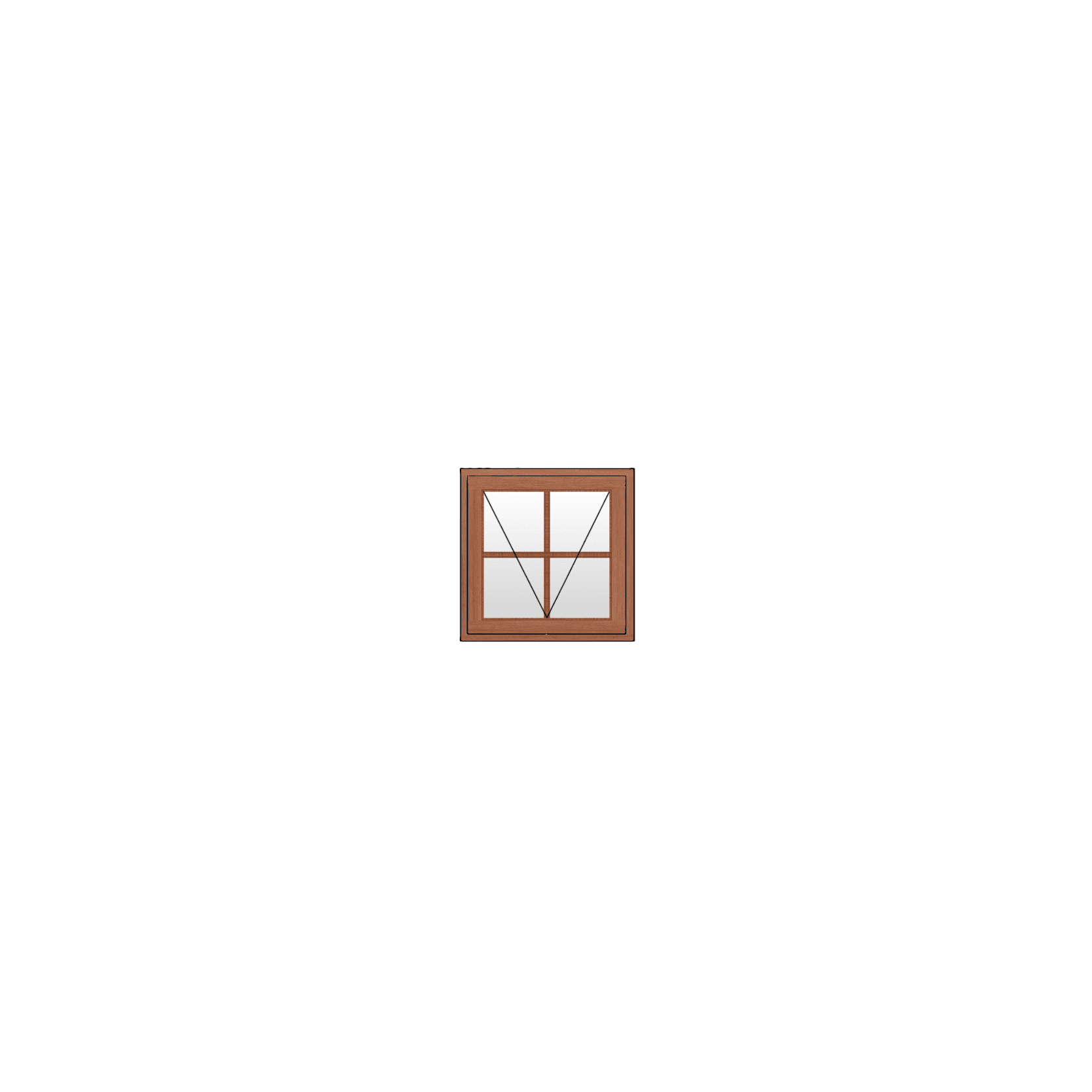wooden cottage pane window frame