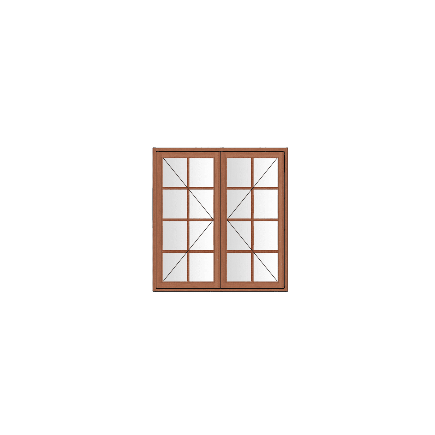 wooden cottage pane window