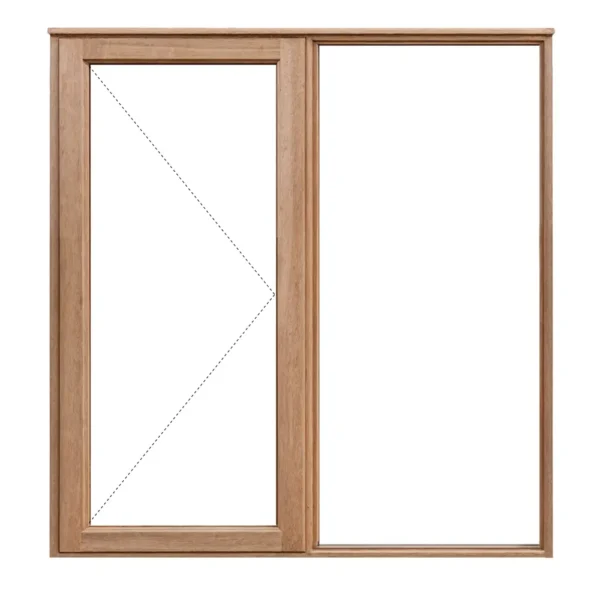 wooden window frame with one side hung sash 1056x1500