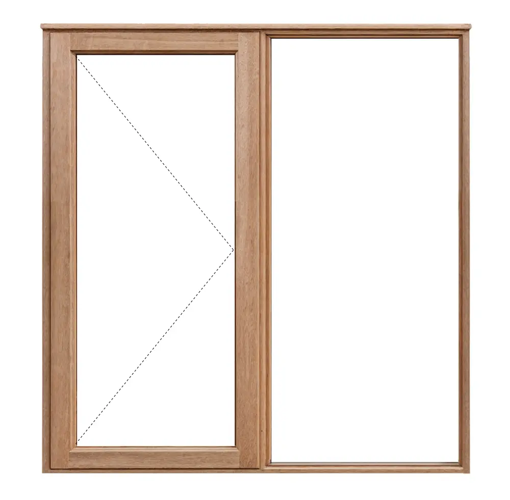 wooden window frame with one side hung sash 1056x1500