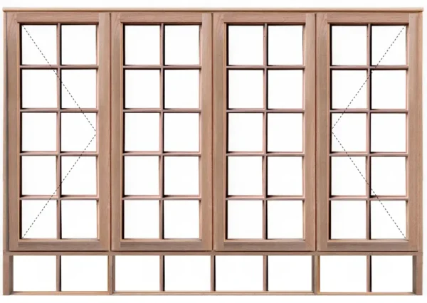 wooden window cottage pane side hung panels 2068x1800