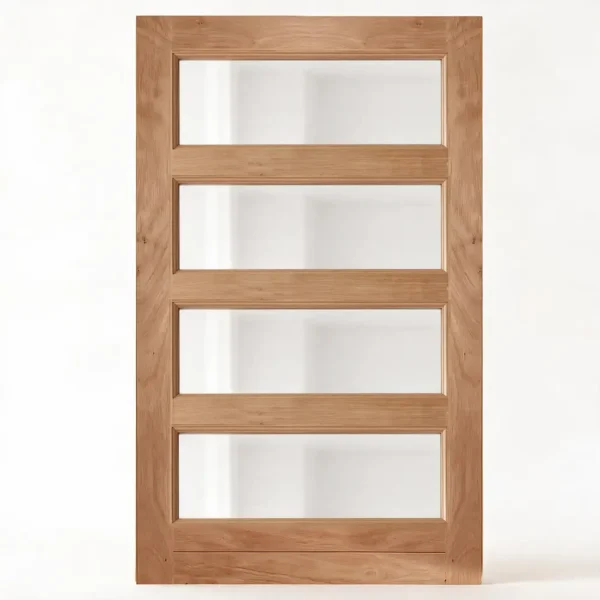 4 pane glass wooden pivot door