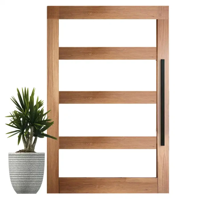 4 panel glass wooden pivot door