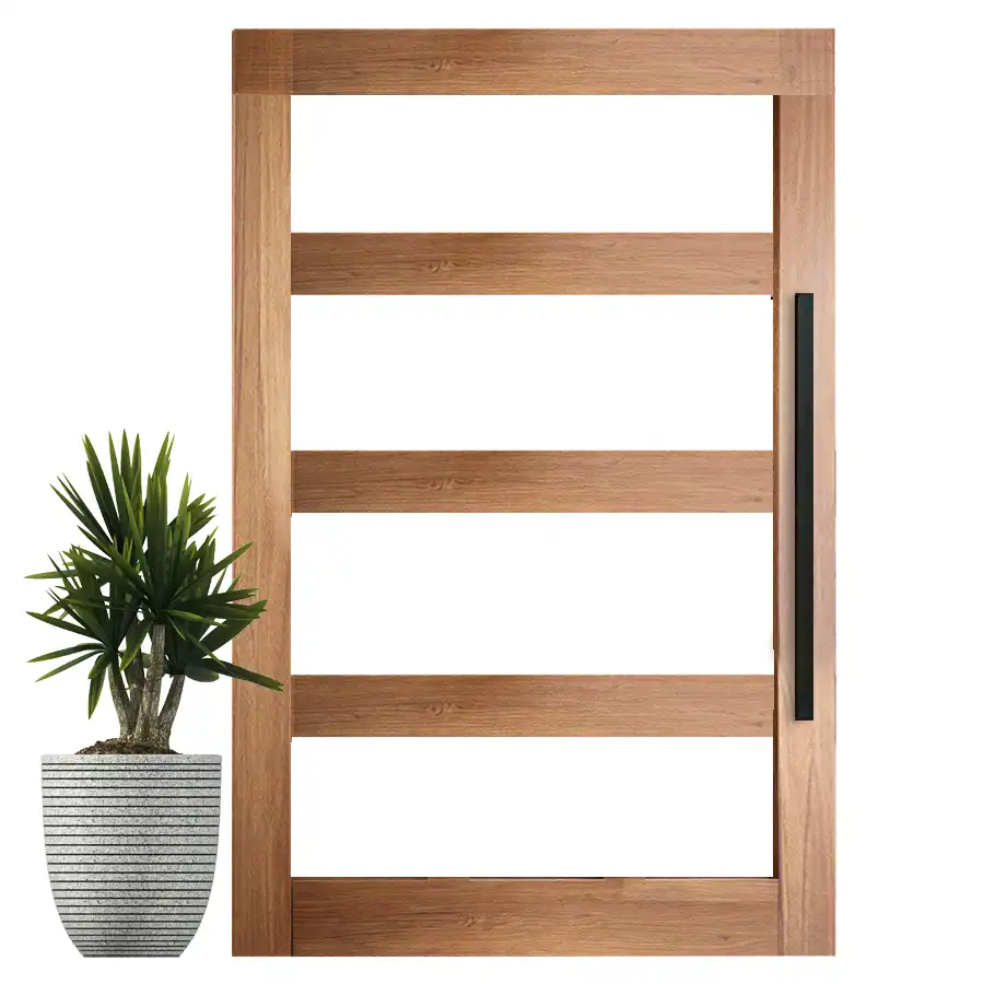 4 panel glass wooden pivot door