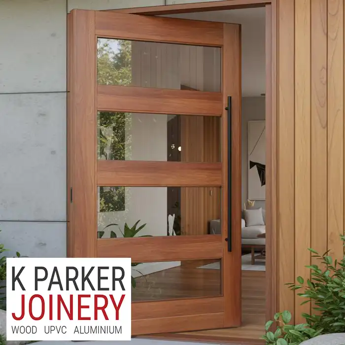 4 panel glass wooden pivot door