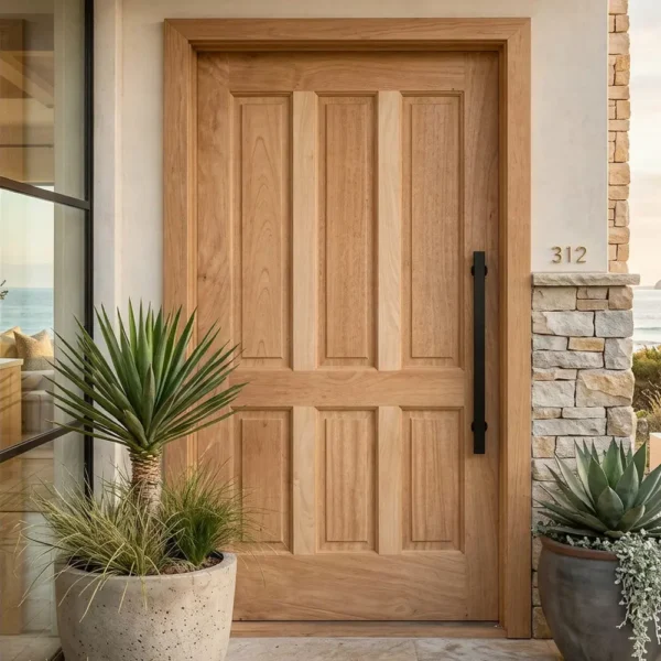 6 panel wooden pivot door