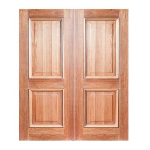 two panel double wooden doors