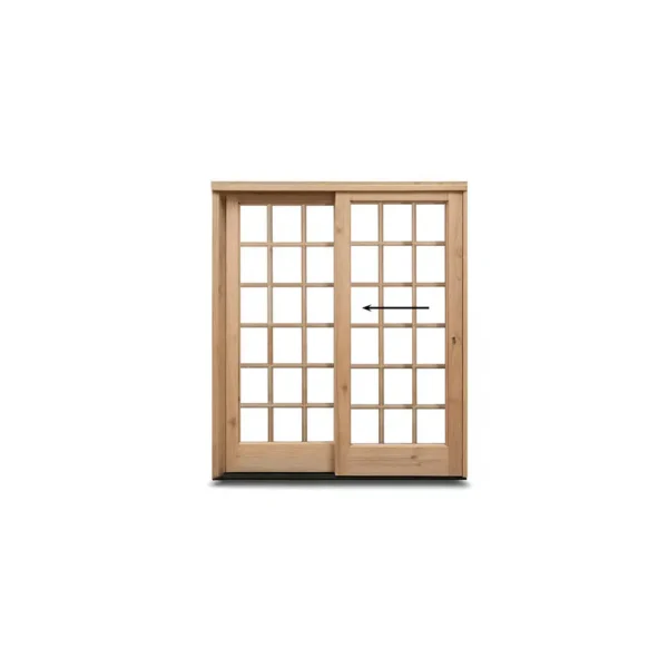 1800 cottage pane wooden sliding door