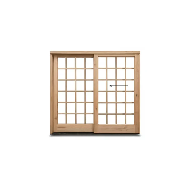 2100 wooden cottage pane sliding door