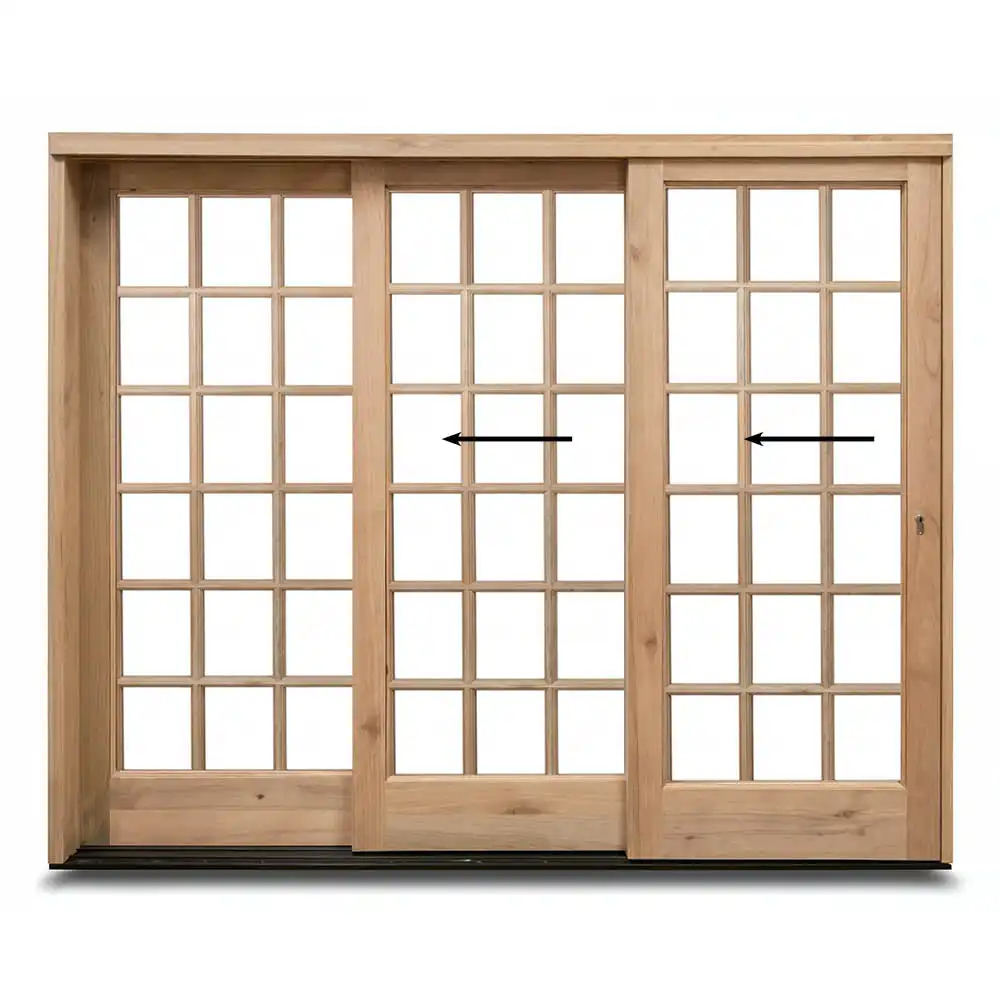 2668mm-Wooden-Sliding-Door-3-Panel-Cottage-Pane-left-opening