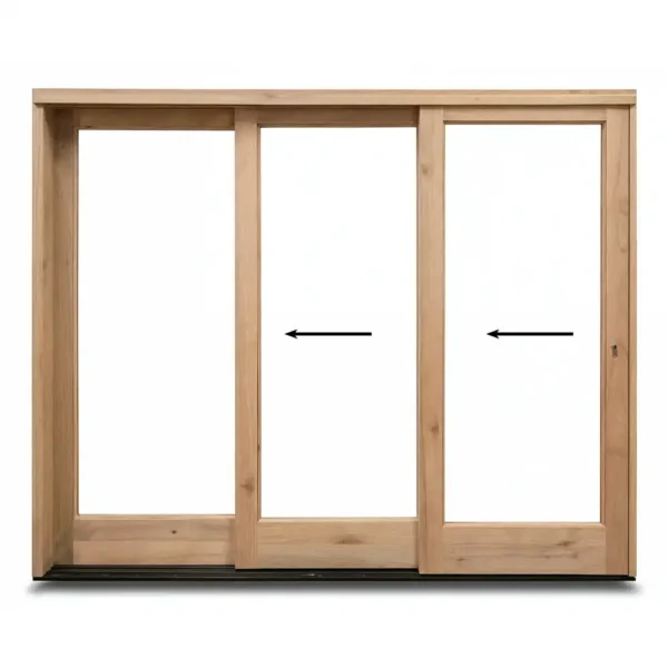 2668mm-Wooden-Sliding-Door-3-Panel-Full-Pane-Left-Opening