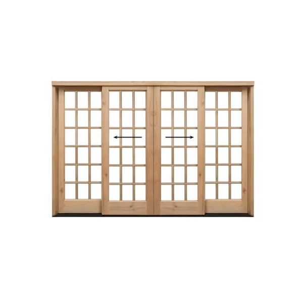 3000 wooden sliding door centre opening cottage pane - K Parker Joinery