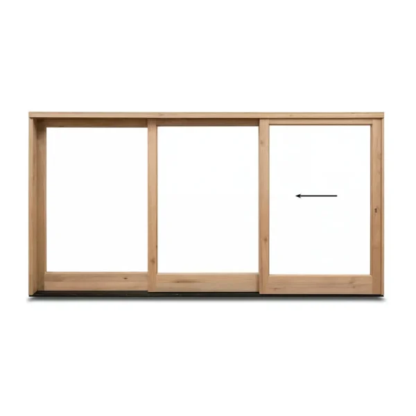 wooden sliding door - 3568 - 3 leaf - full pane