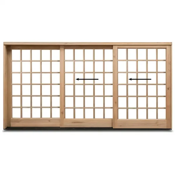 3568mm-Wooden-Sliding-Door-–-3-Panel-Cottage-Pane-left-opening
