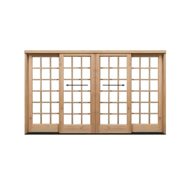 3600 wooden sliding door - centre opening - cottage pane