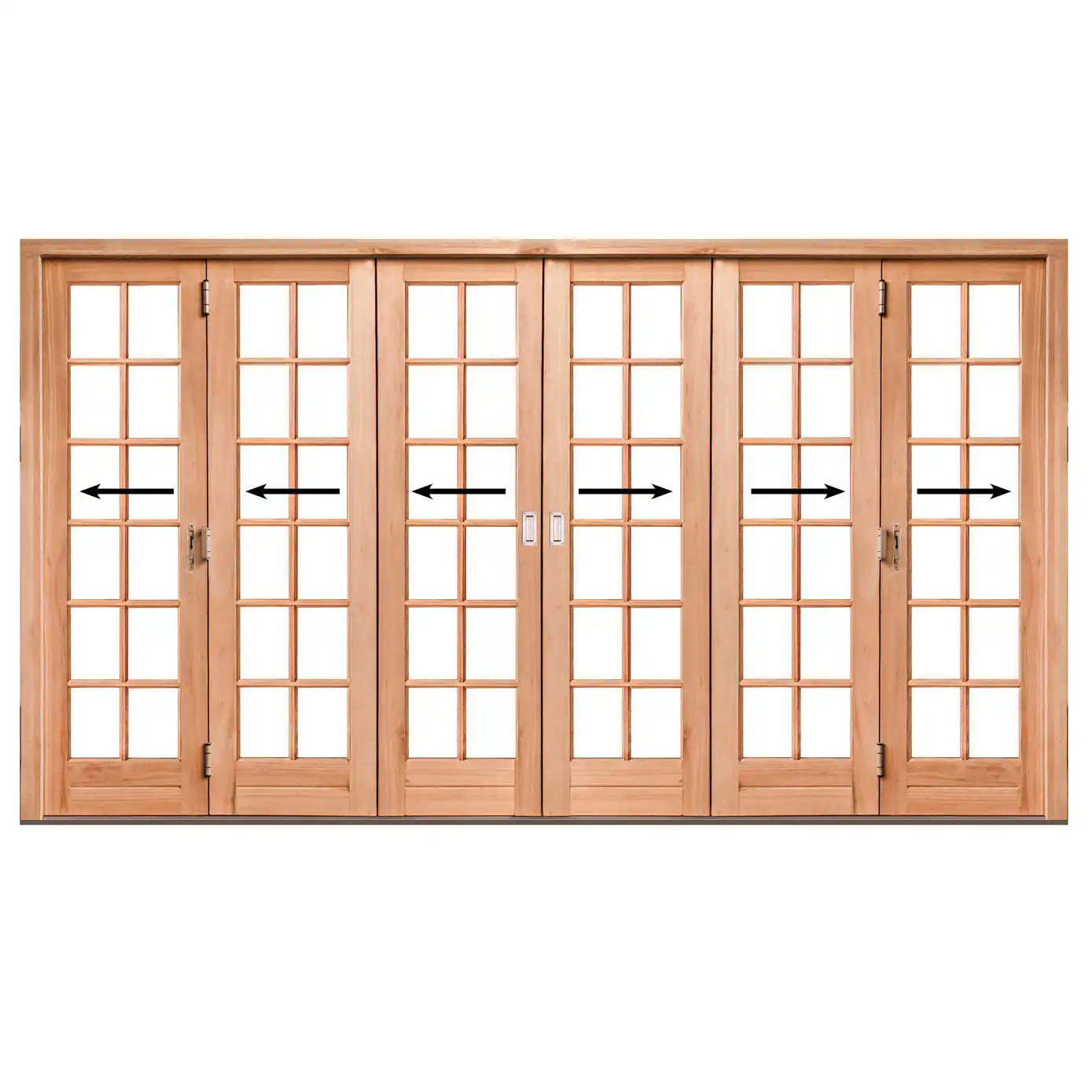 3792mm-Cottage-Pane-Wooden-Folding-Door-6-Panel-Centre-Opening