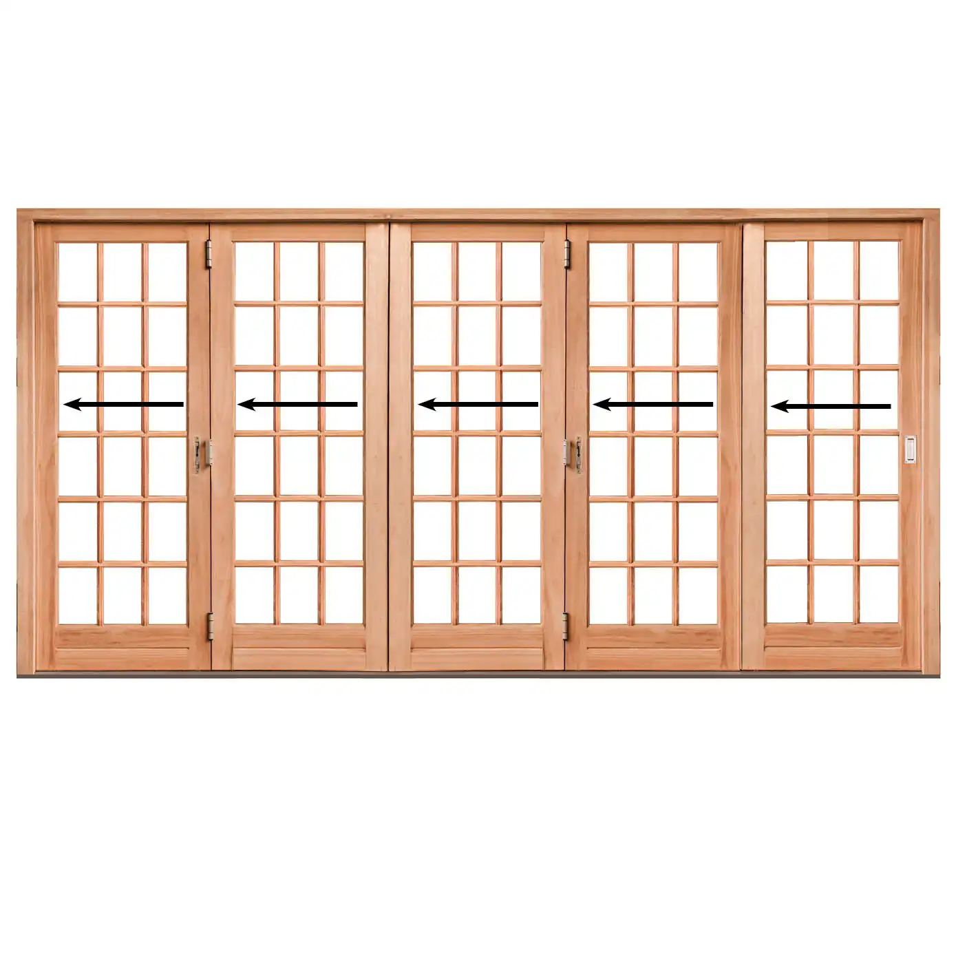 4125mm-Cottage-Pane-Wooden-Folding-Door-5-Panel-Left-Opening