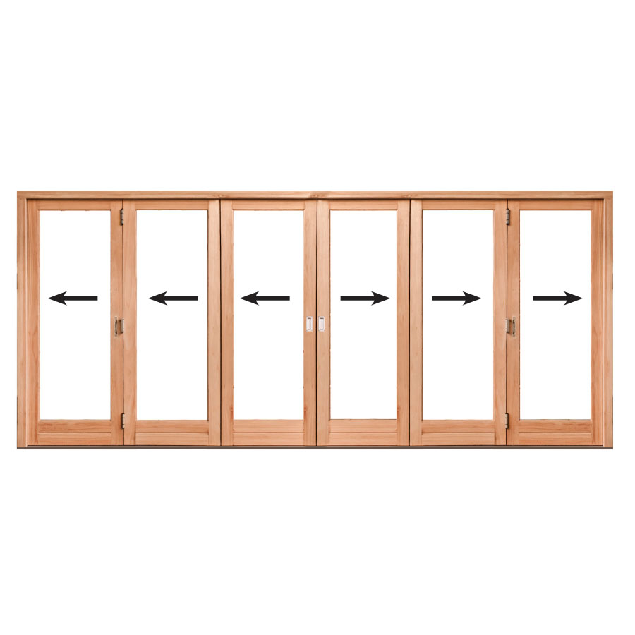 Folding Door - Full Glass Pane, 6 Leaf Sliding Folding Door 3792 x 2100