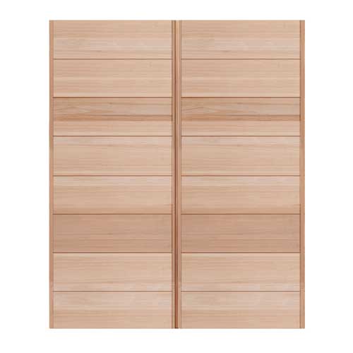 horizontal slatted double wooden door | K Parker Joinery | Buy Wooden Doors Online