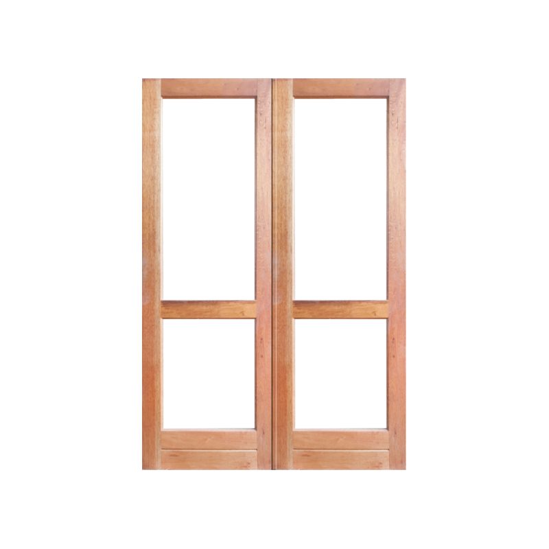 Double 2 Pane Glass Timber Doors