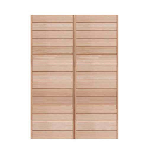 Horizontal Slatted Wooden Door