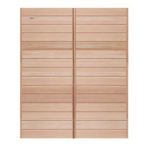 horizontally slatted double wooden door | K Parker Joinery | Buy Wooden Doors Online