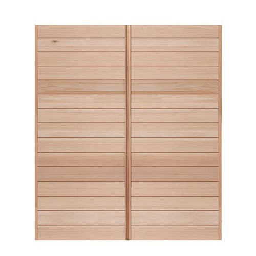horizontal slatted wooden door
