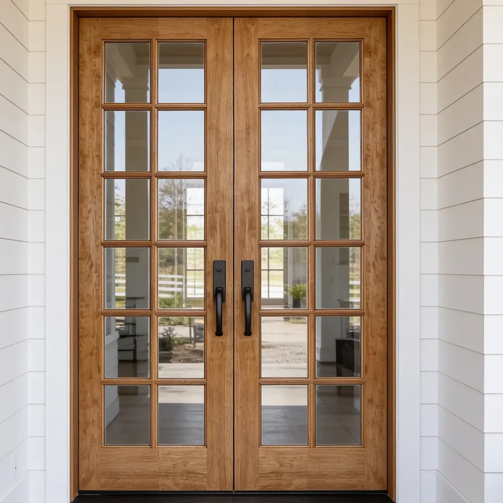 Cottage Pane Double Wooden Doors 1220x2032 - Image 2