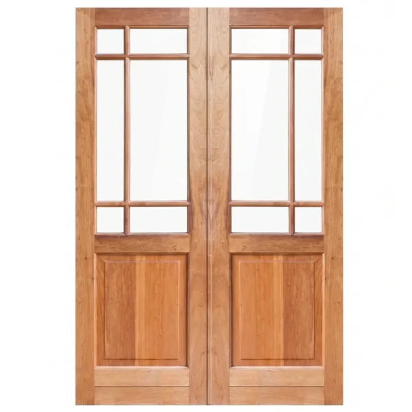 happy double wooden door