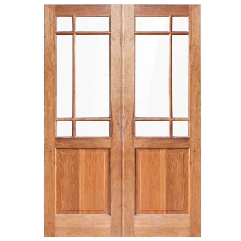 happy double wooden door