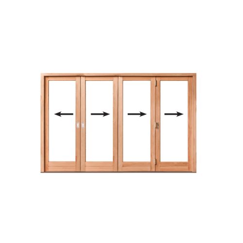 Folding Door - Full Glass Pane, 4 Leaf Sliding Folding Door 3376 x 2100