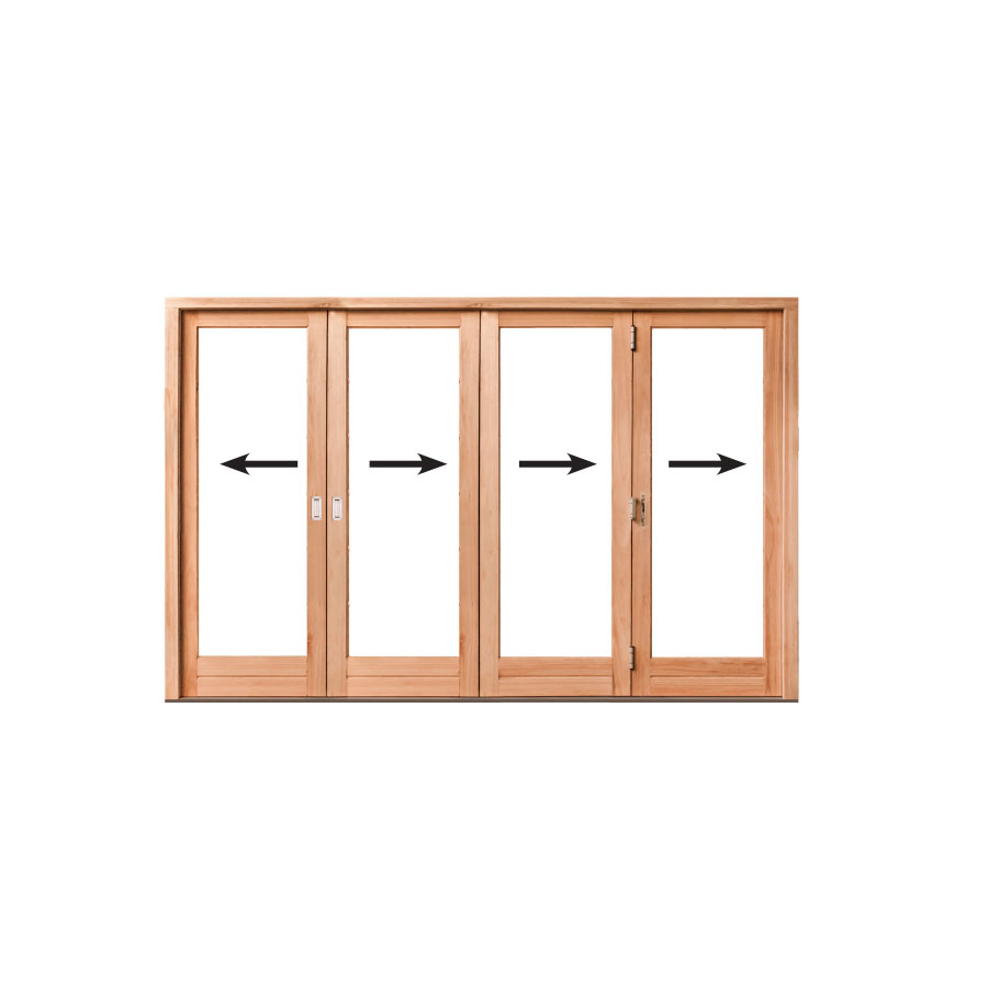 Folding Door - Full Glass Pane, 4 Leaf Sliding Folding Door 3376 x 2100