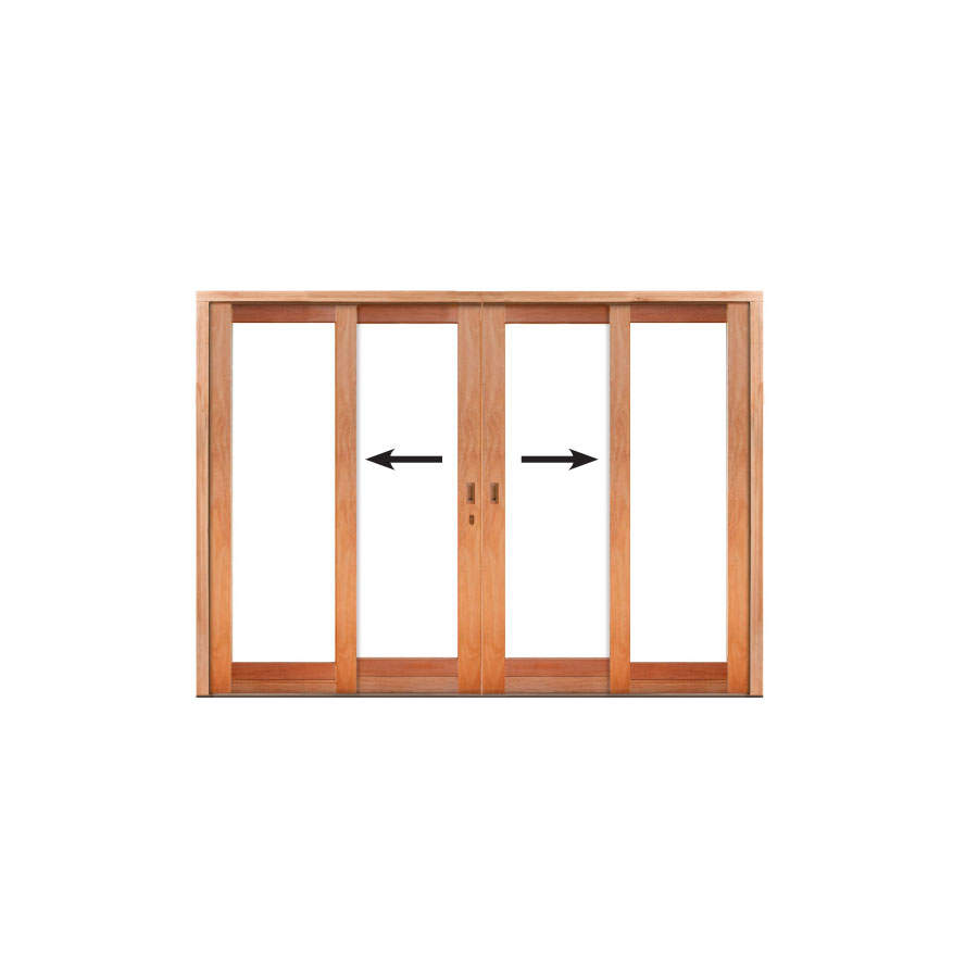 Wooden Sliding Door | Full Pane Centre Opening Sliding Door 3000 x 2100