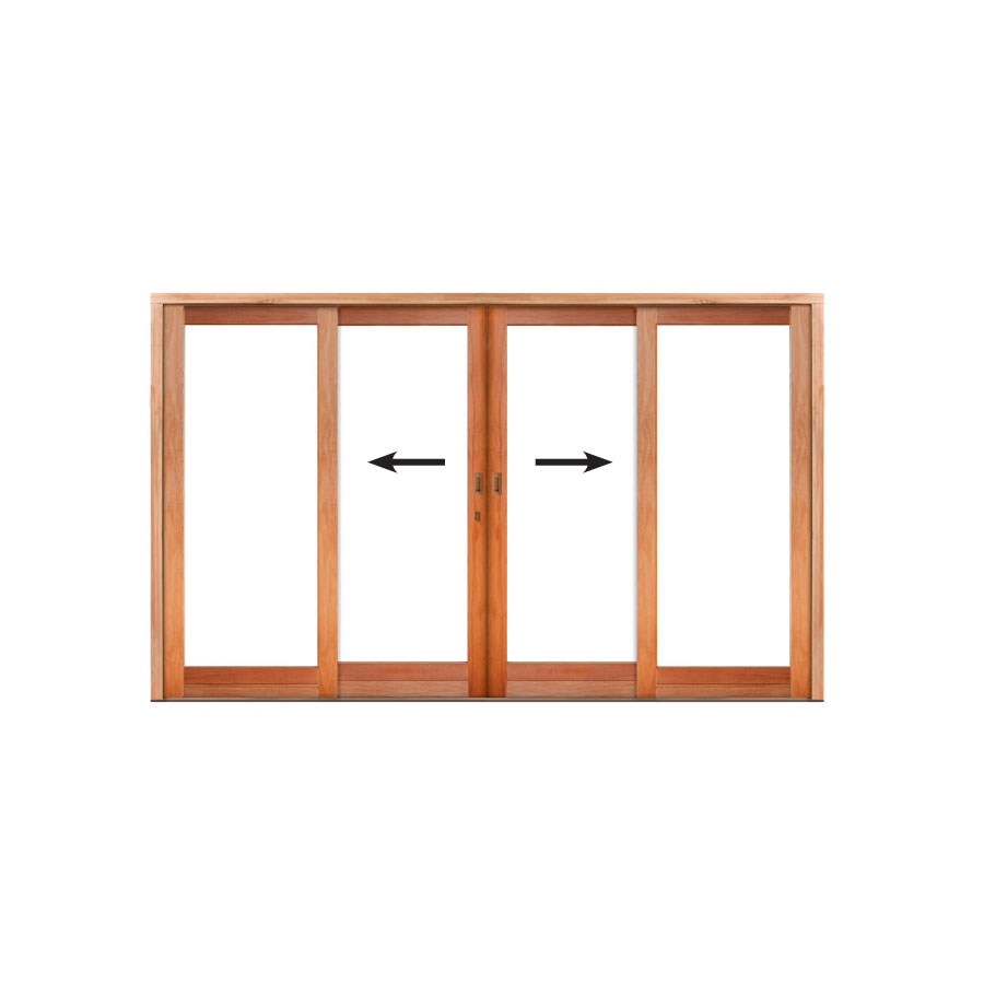 Wooden Sliding Door | Full Pane Centre Opening Sliding Door 3600 x 2100