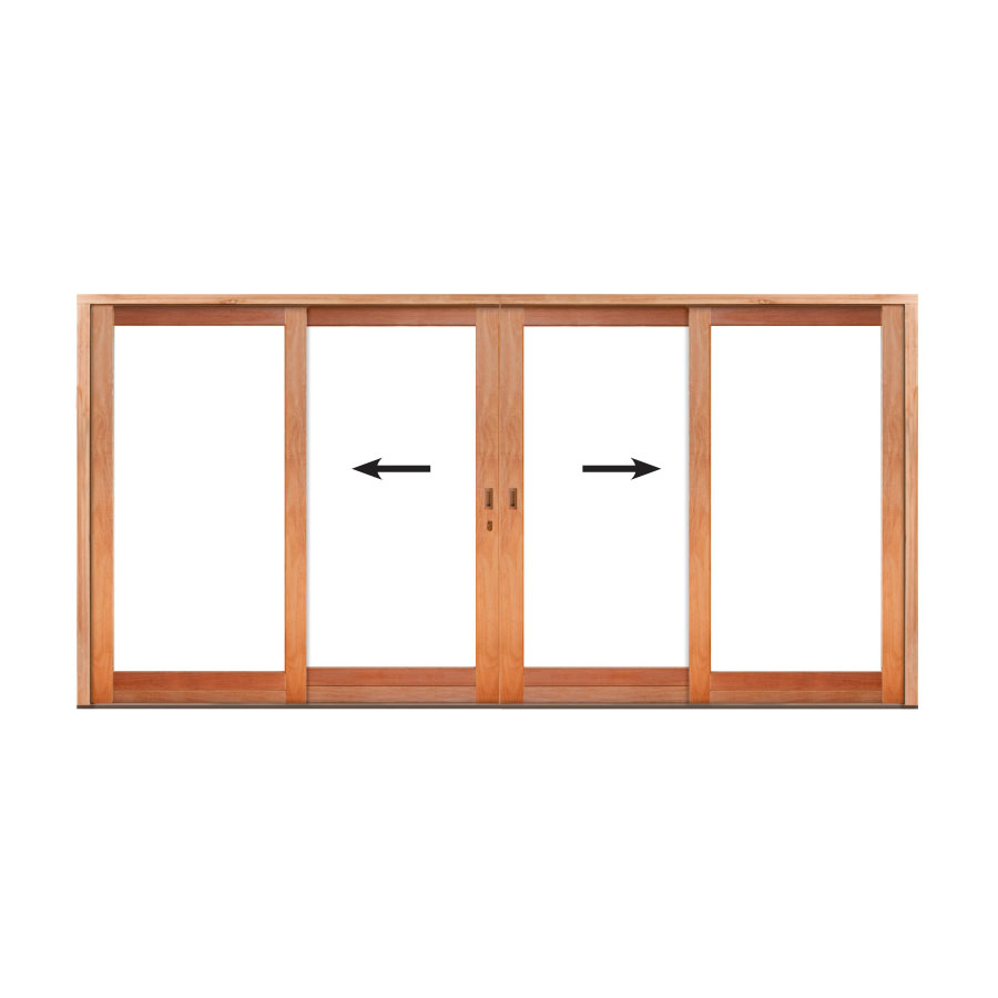 Wooden Sliding Door | Full Pane Centre Opening Sliding Door 4200 x 2100