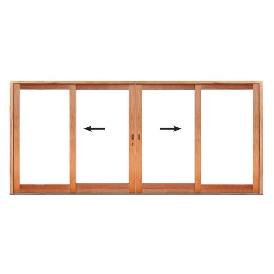 Wooden Sliding Door | Full Pane Centre Opening Sliding Door 4800 x 2100