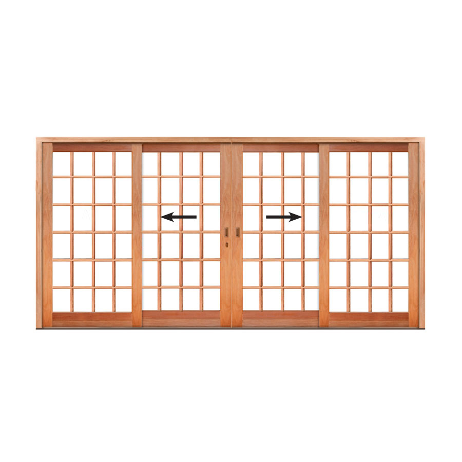 Wooden Sliding Door | Cottage Pane Centre Opening Sliding Door 4200 x 2100