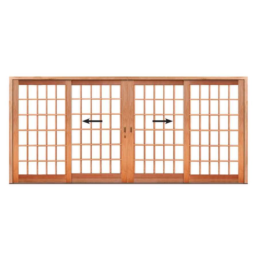 Wooden Sliding Door | Cottage Pane Centre Opening Sliding Door 4800 x 2100