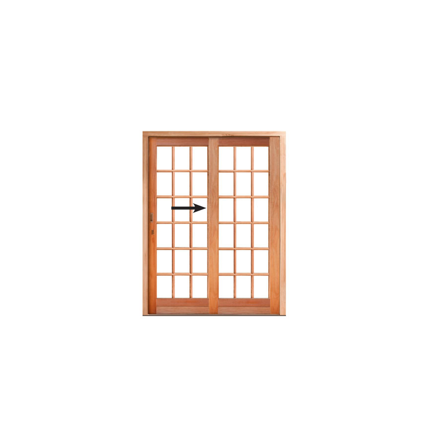 Wooden Sliding Door | Cottage Pane Single Sliding Door 1800 x 2100 | Right Opening