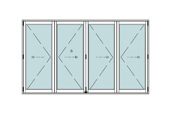 aluminium 4 panel sliding folding doors | Buy aluminium windows from K Parker Joinery
