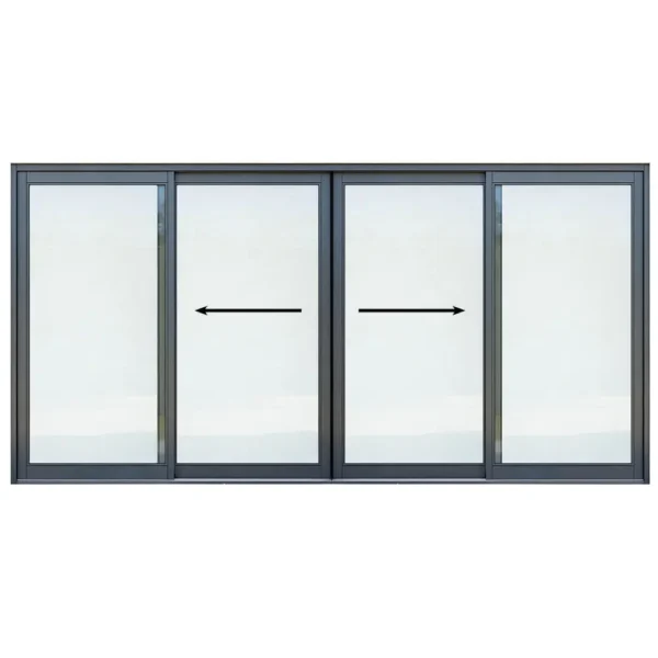 4200mm-Aluminium-Sliding-Door-Full-Pane-Centre-Opening-Charcoal